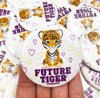 Future Tiger - Purple/Yellow - Game Day Button