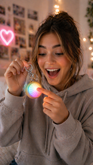 Fun Doh Dumpling Light-Up Click Fidget Keychain -