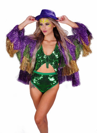 MARDI GRAS FRINGED JACKET