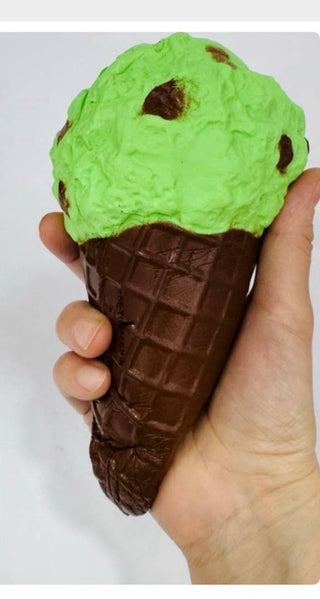Slow Rise Squishy Mint Chocolate Chip Ice Cream Cone | HOT