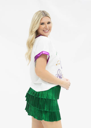 Sequin Mardi Gras Elements Top