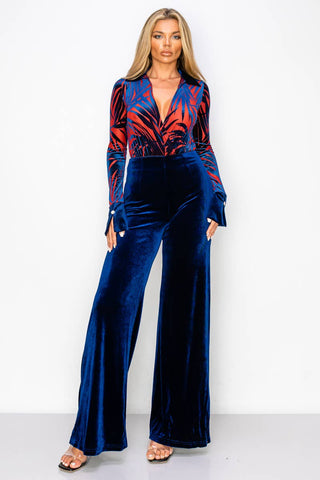 ST6045 Surplice Bodysuit 2 Piece Sets :Royal