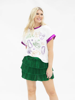Sequin Mardi Gras Elements Top