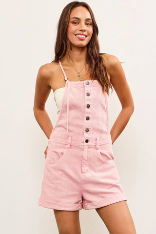 BUTTON CLOSURE CAMI ROMPER: LT.BLUE / S