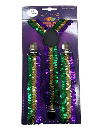 Mardi Gras Sequin Suspenders