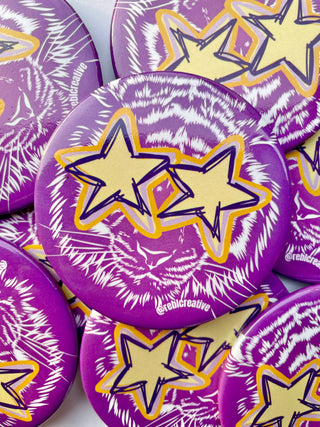 *All Star - Tiger - Purple & Yellow - Game Day Button