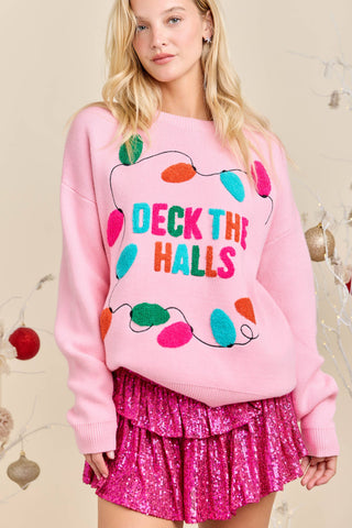 Deck The Halls Holiday Knit Sweater  Ready to Ship Christmas