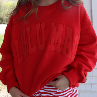 Red Mono LuLu Mac sweatshirt