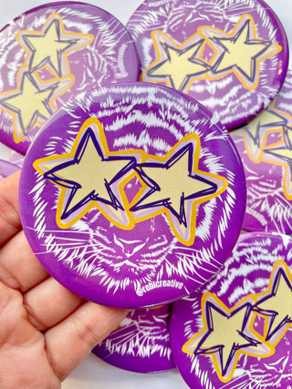 *All Star - Tiger - Purple & Yellow - Game Day Button