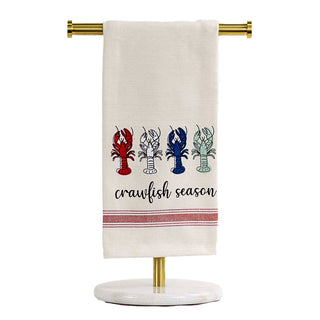 Crawfish Season Hand Towel   Cream/Red/Royal   20x28