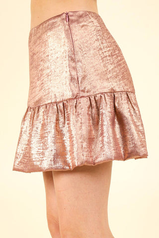 Shiny Woven Flare A-Line Holiday Mini Skirt: GREEN