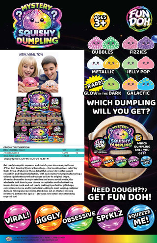 Fun Doh 4" Mystery Dumpling Squishies | 12pc Display Box: