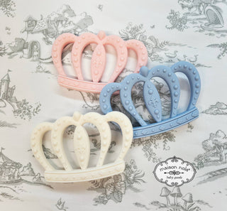 Crown Silicone Teether: Ivory
