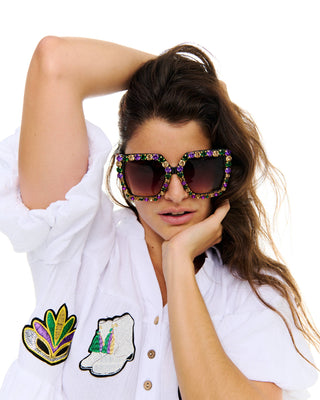 Mardi Gras stone sunglasses Lg