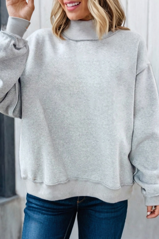 Mockneck Oversize   Sweatshirt Light Grey / Missy /
