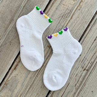 GO KIDS MARDI GRAS HEART SOCKS