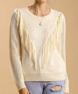 Fringe Sweater Top