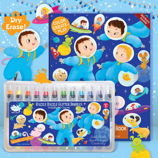 The Piggy Story - Glitter Space Dry Erase Coloring Gift Set
