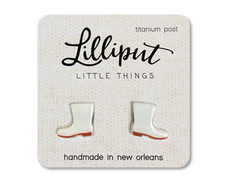 NEW White Shrimp Boots Earrings