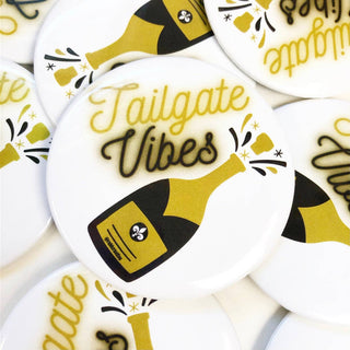 GAME DAY BUTTON - Tailgate Vibes Black and Gold