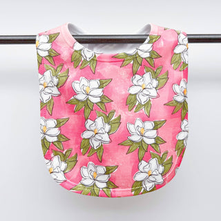 Home Malone - Magnolia Baby Bib - Pink Floral Girl Arrival Birthday Gift